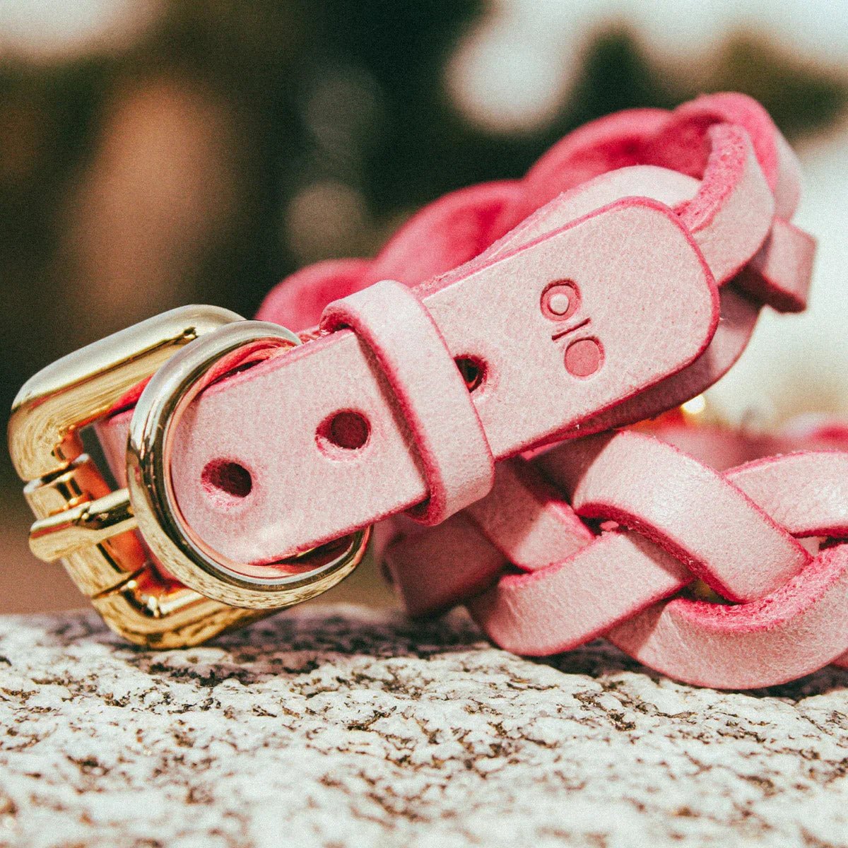 pink leather cowboy core bracelets