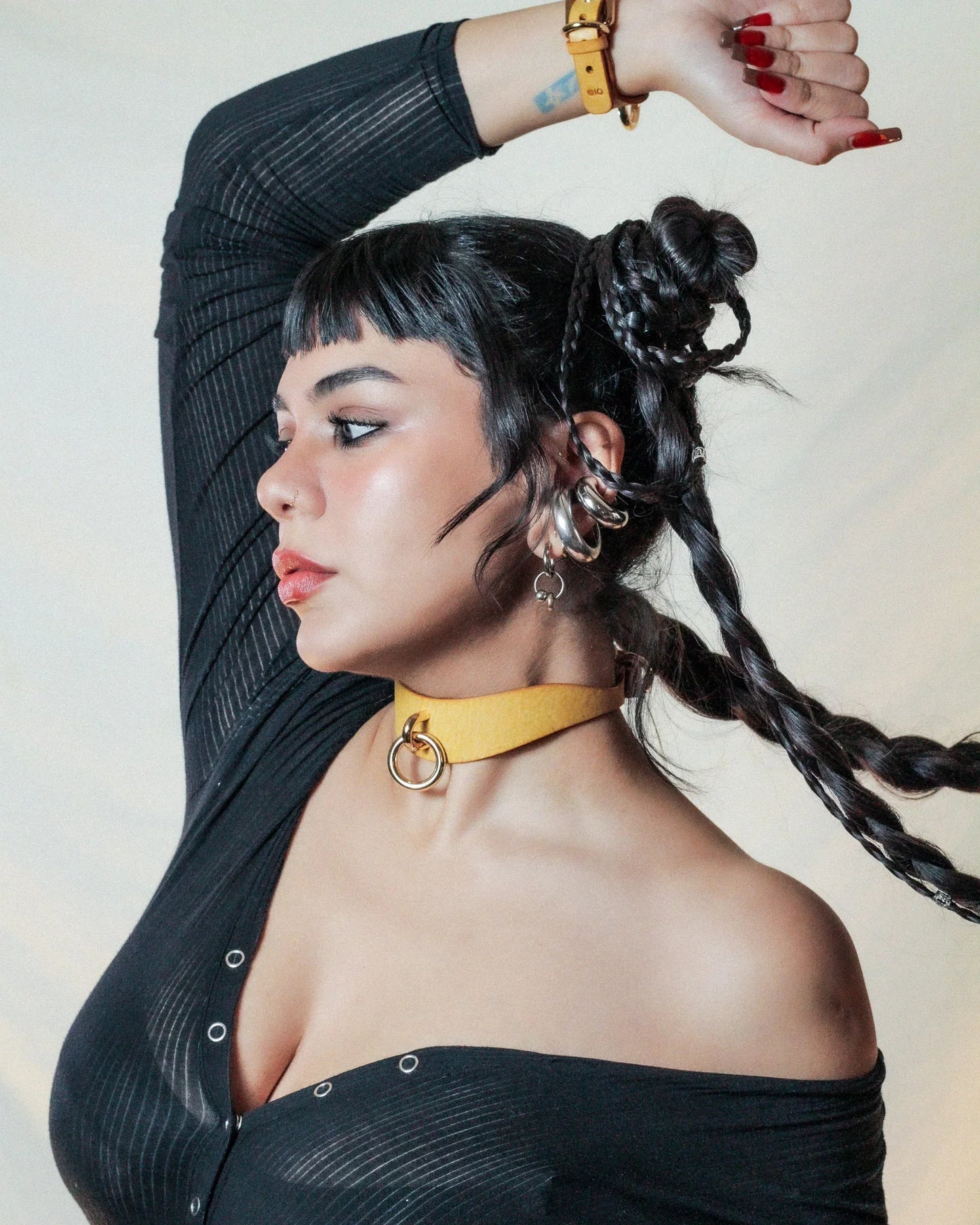 Orbit Day Collar + Cuffs + Leash Set in Golden Hour