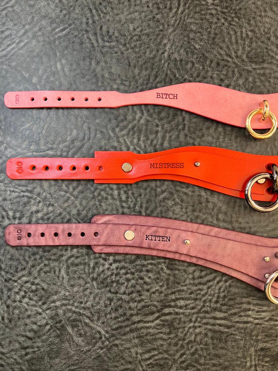 custom embossed collars by neon coyotes