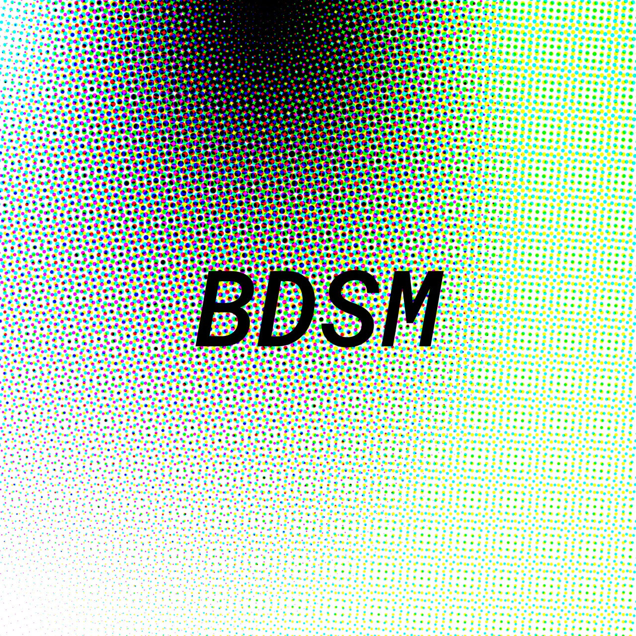 Text 'BDSM' on a textured green and white background
