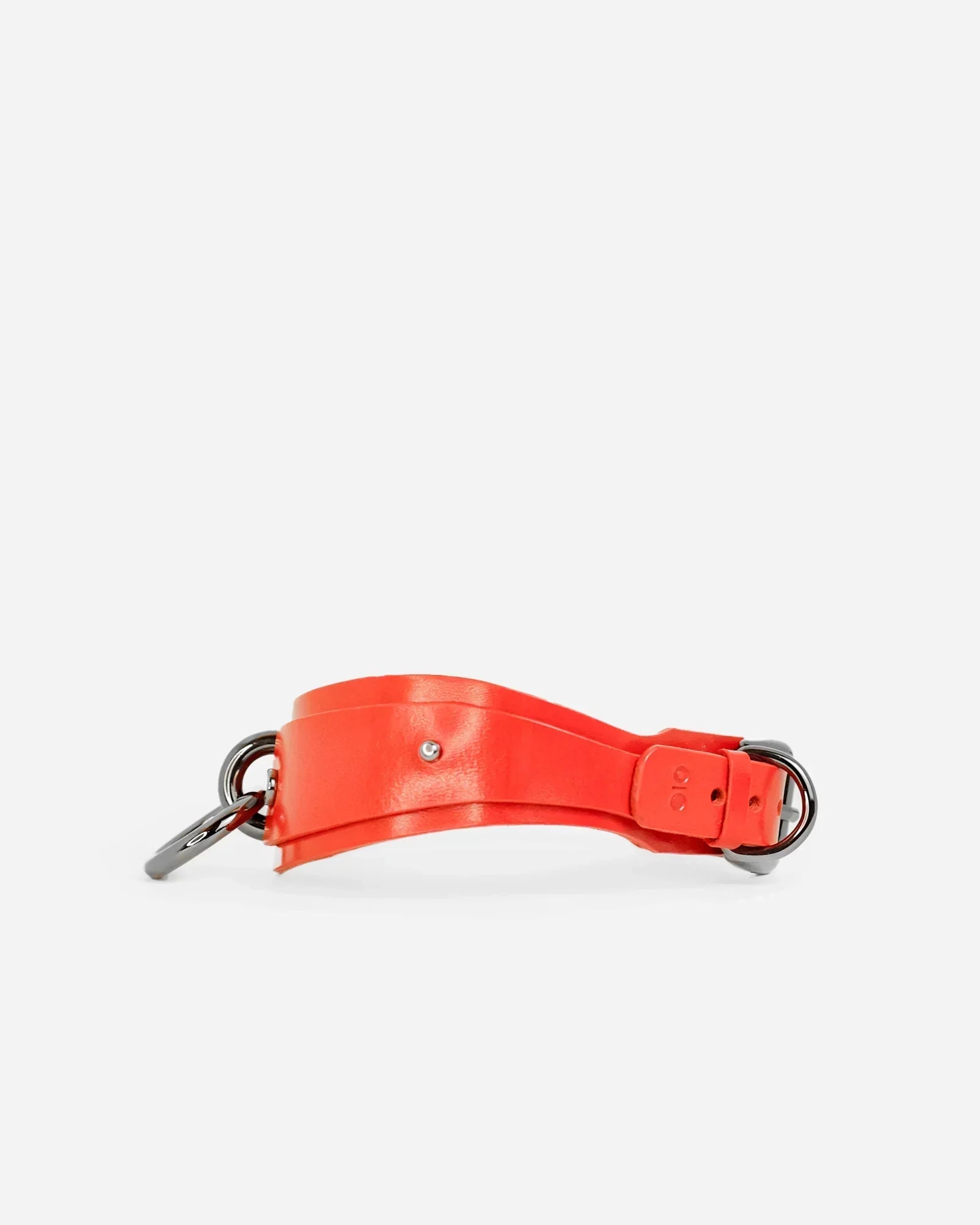 custom red bdsm collar with black hardware