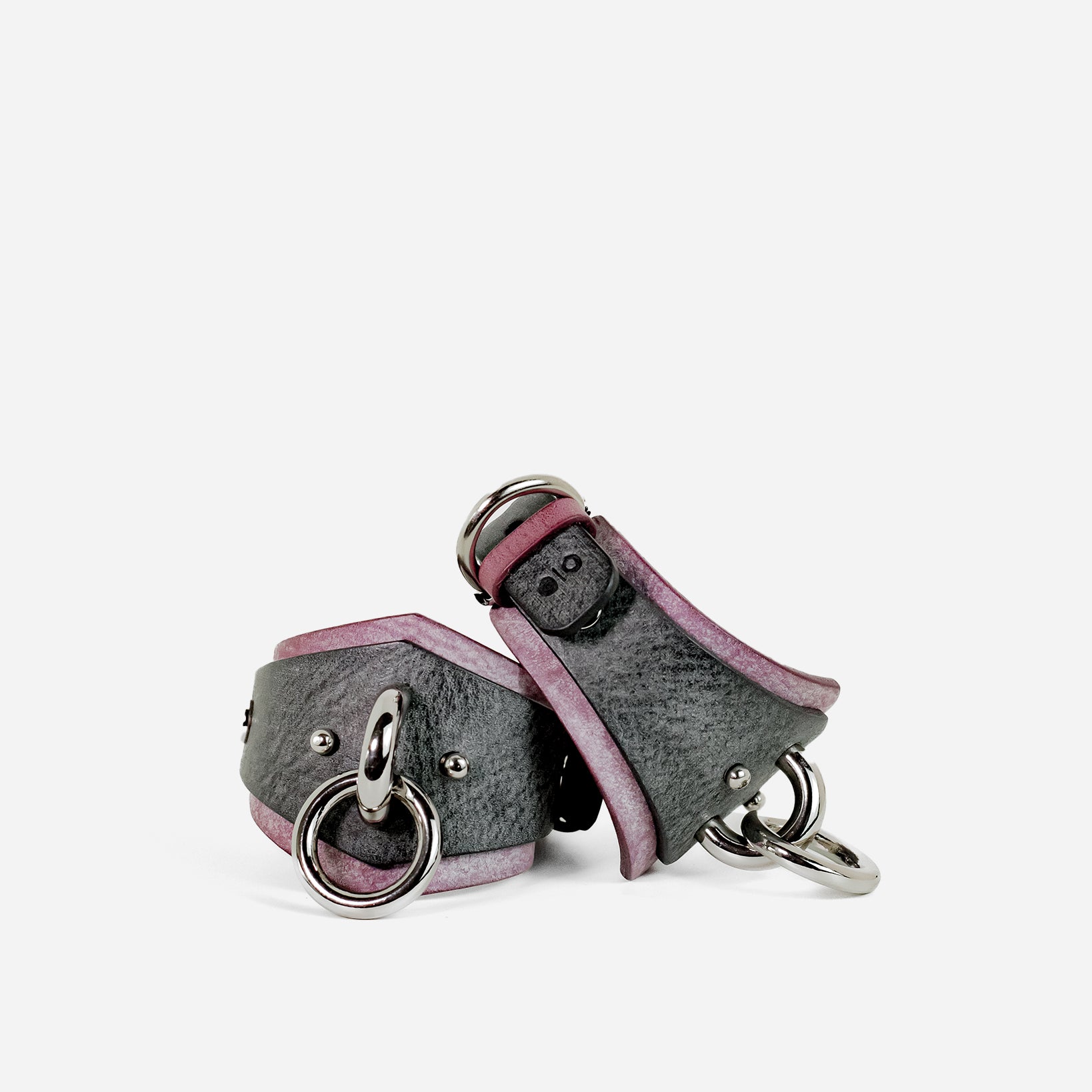 Pair of gray and purple custom cuffs from neon coyotes